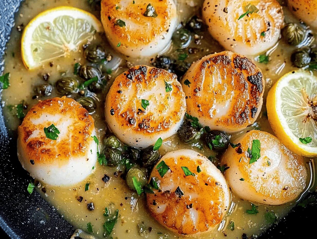 Pan-Seared Scallops with Lemon Caper Sauce Recipe