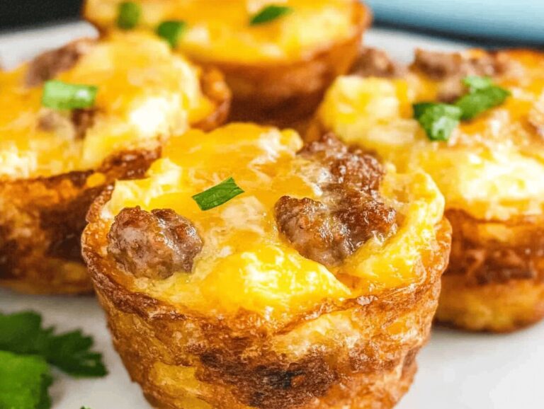 Cheesy Sausage Hash Brown Egg Cups - A Delicious Breakfast Treat